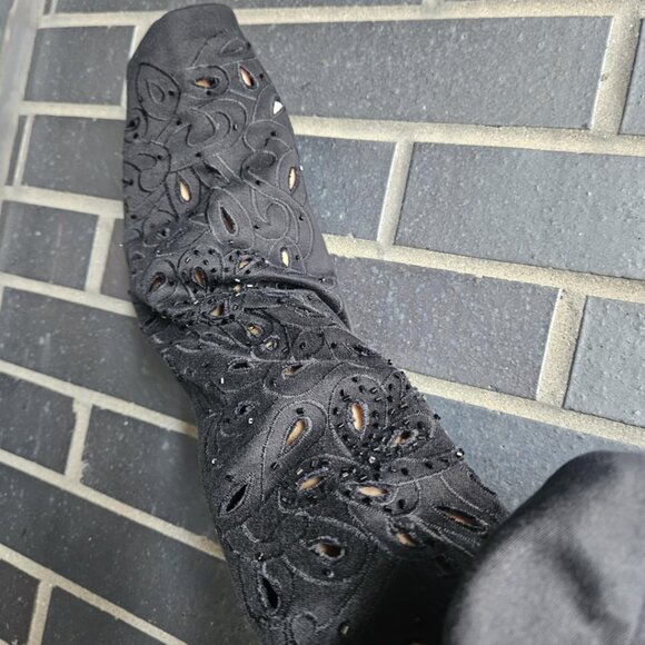 Vintage Joseph Ribkoff Trends Black Laser Cut Embellished Cotton Jacket Size 6 - Picture 5 of 16